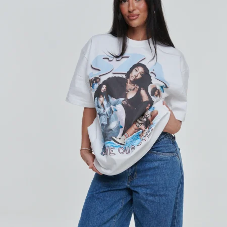 Legget Oversized T-Shirt - SZA Save Our Soul - White